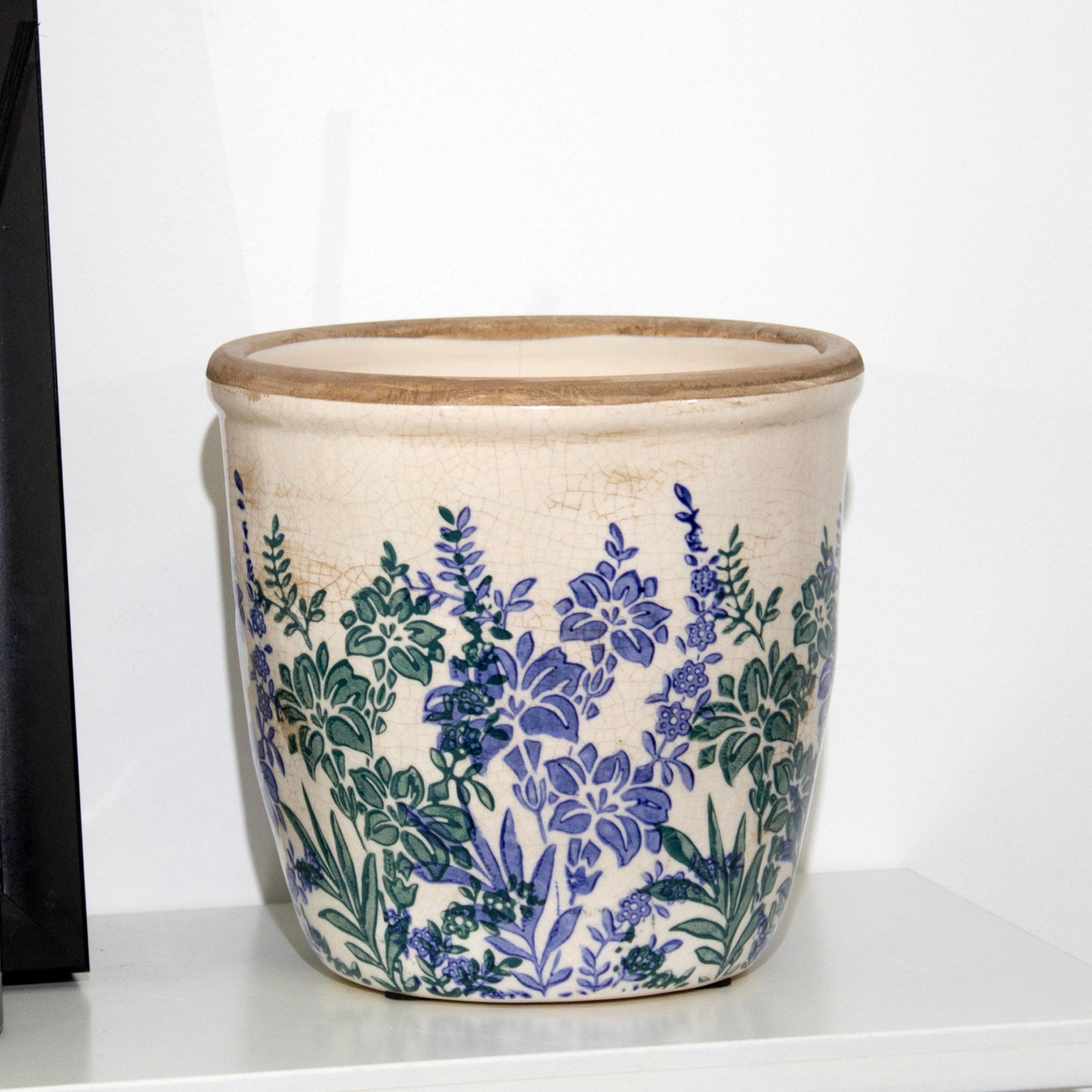 Round Blue Indigo Garden Plant Pot