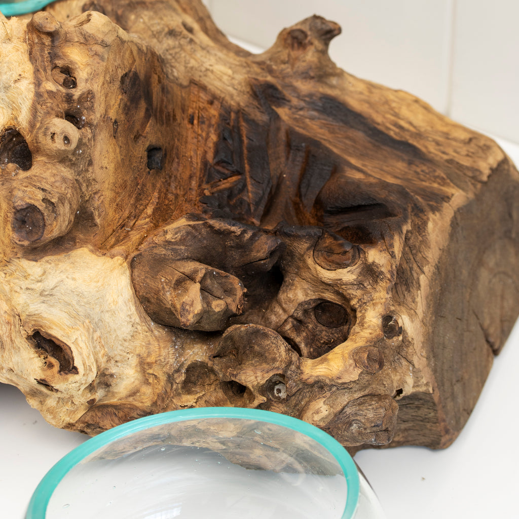 Triple 12cm Molten Glass Bowl With Tree Root Stand