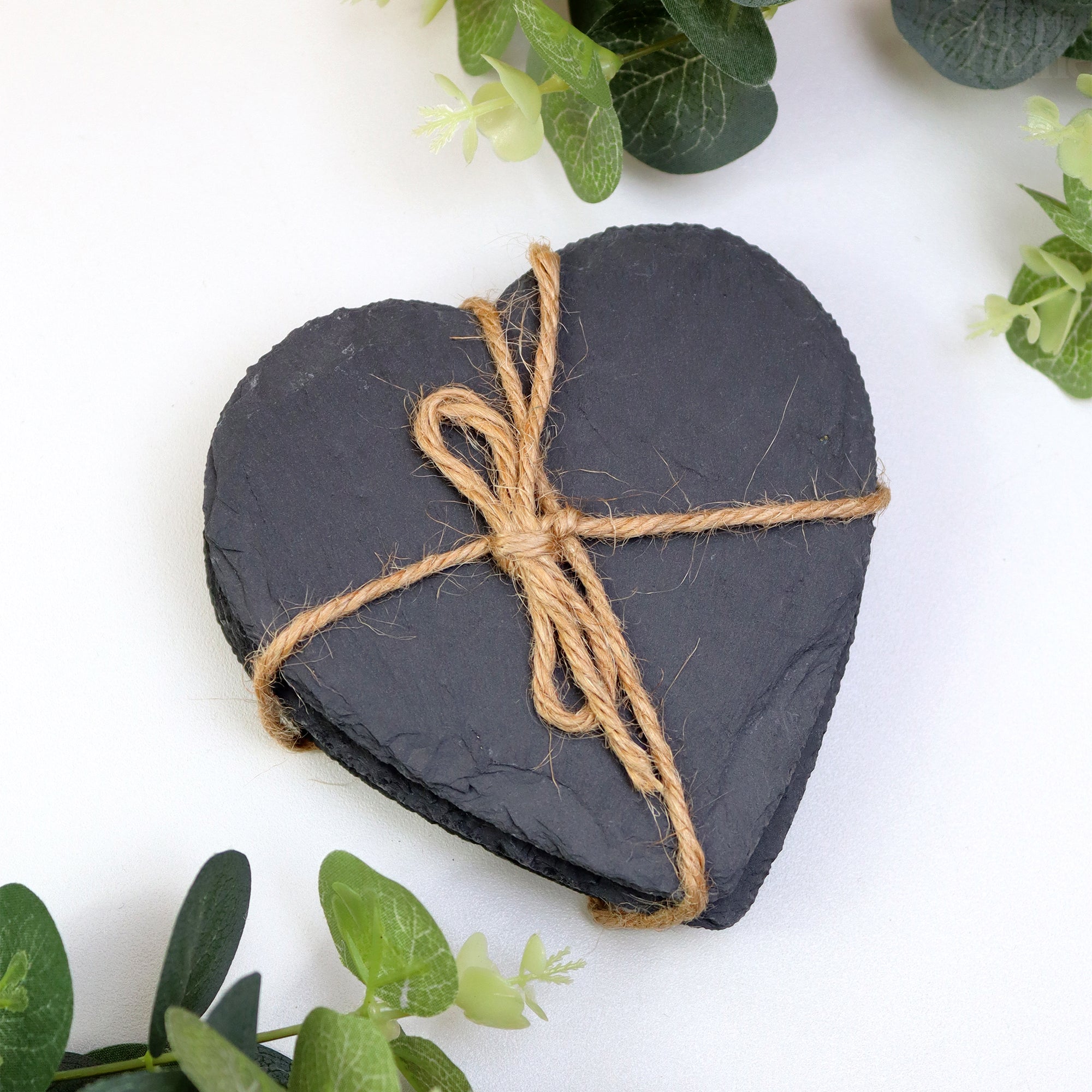 Set Of 8 Love Heart Slate Coasters