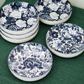 Set Of 6 Blue & White Floral Pasta Bowls
