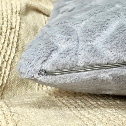 Grey Diamond Plush Cushion 45x45cm