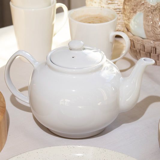 White Large 10 Cup Teapot