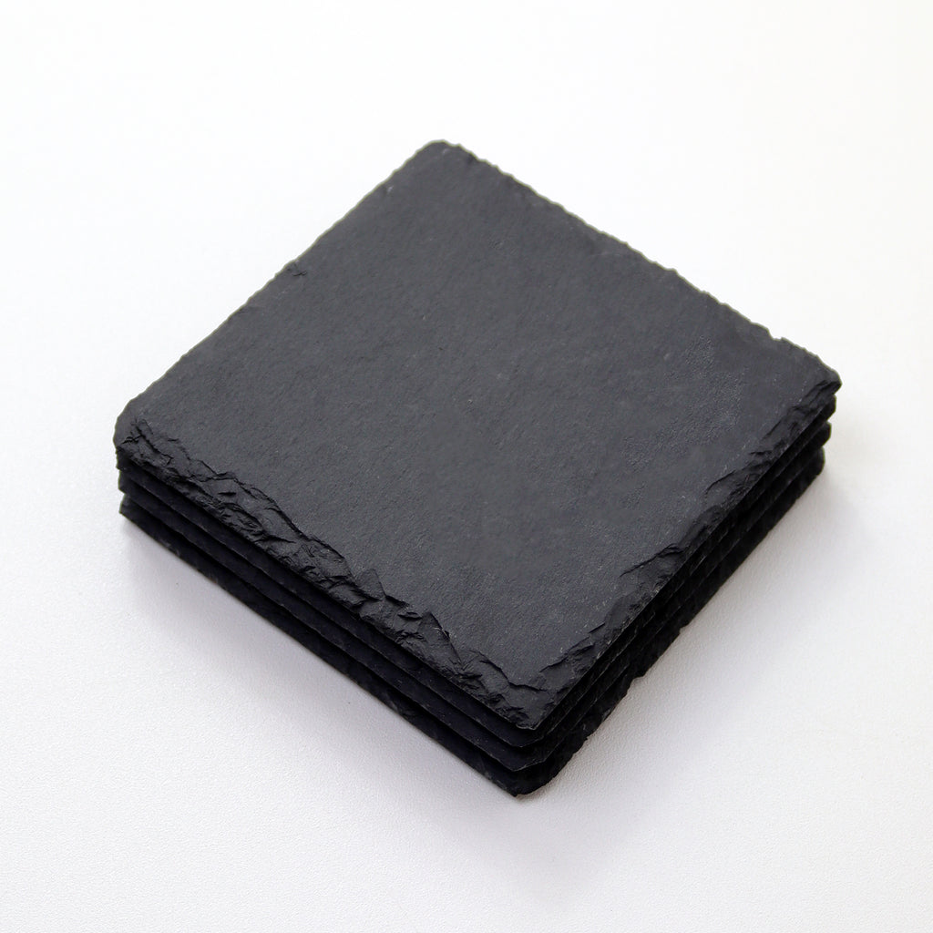 Set Of 8 Square Slate Coasters
