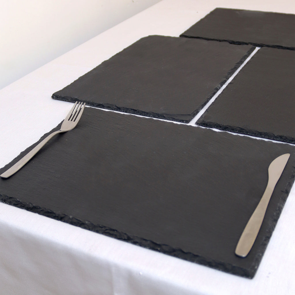 Set Of 4 Rectangular Slate Placemats