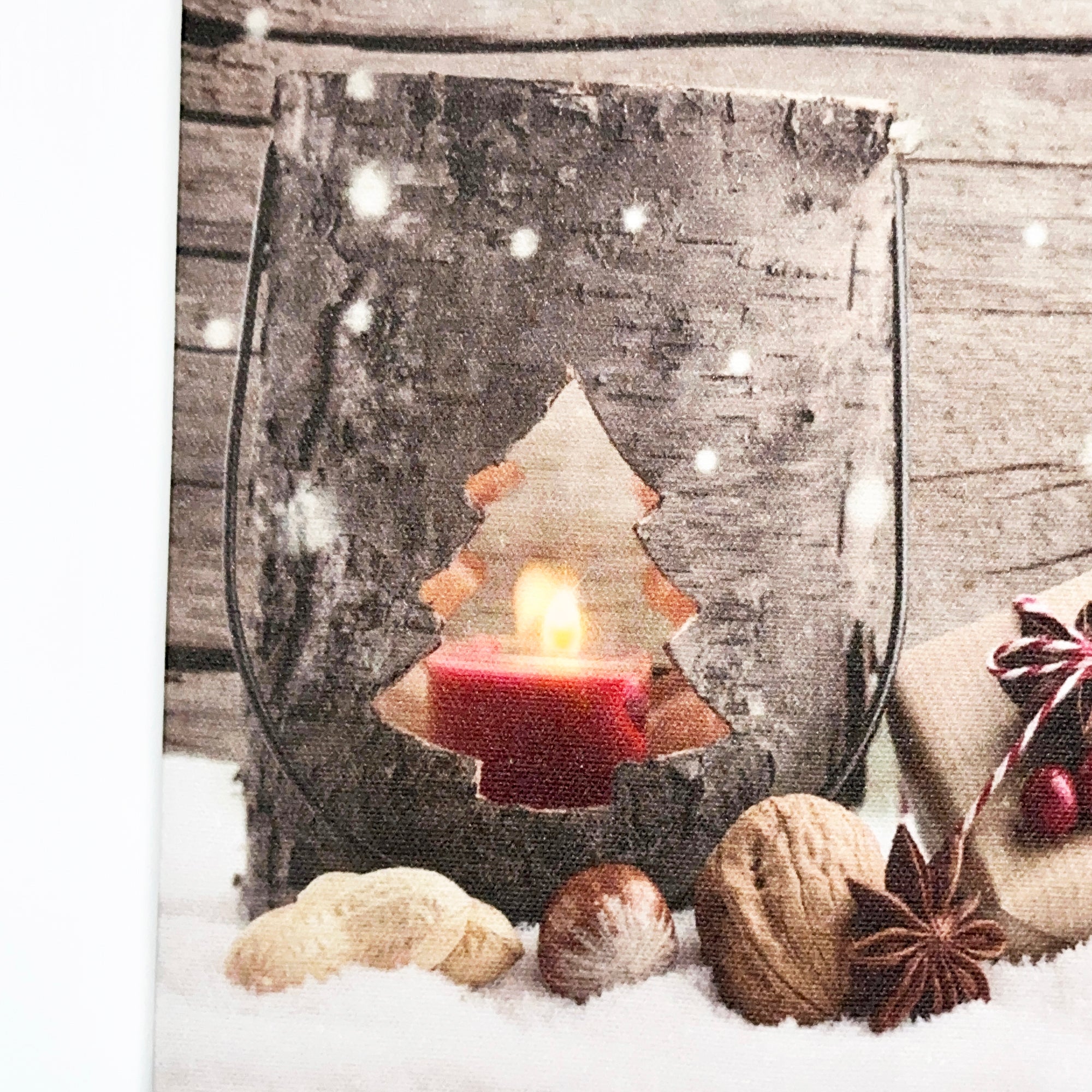 LED Flickering Christmas Candle Canvas Art