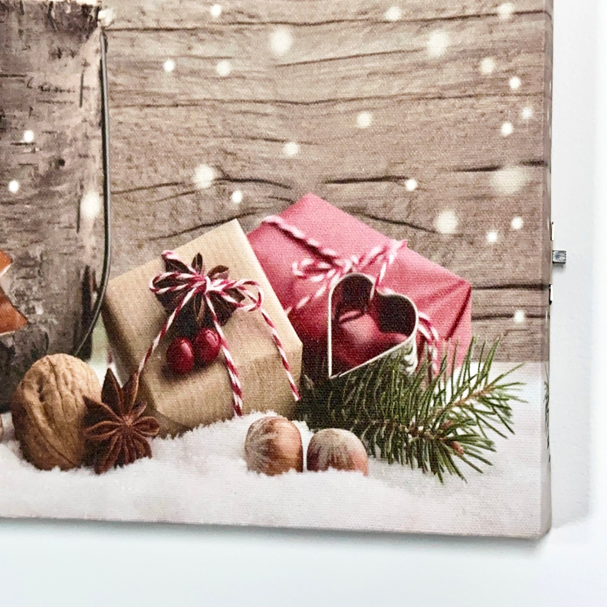 LED Flickering Christmas Candle Canvas Art