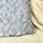 Grey Diamond Plush Cushion 50x30cm