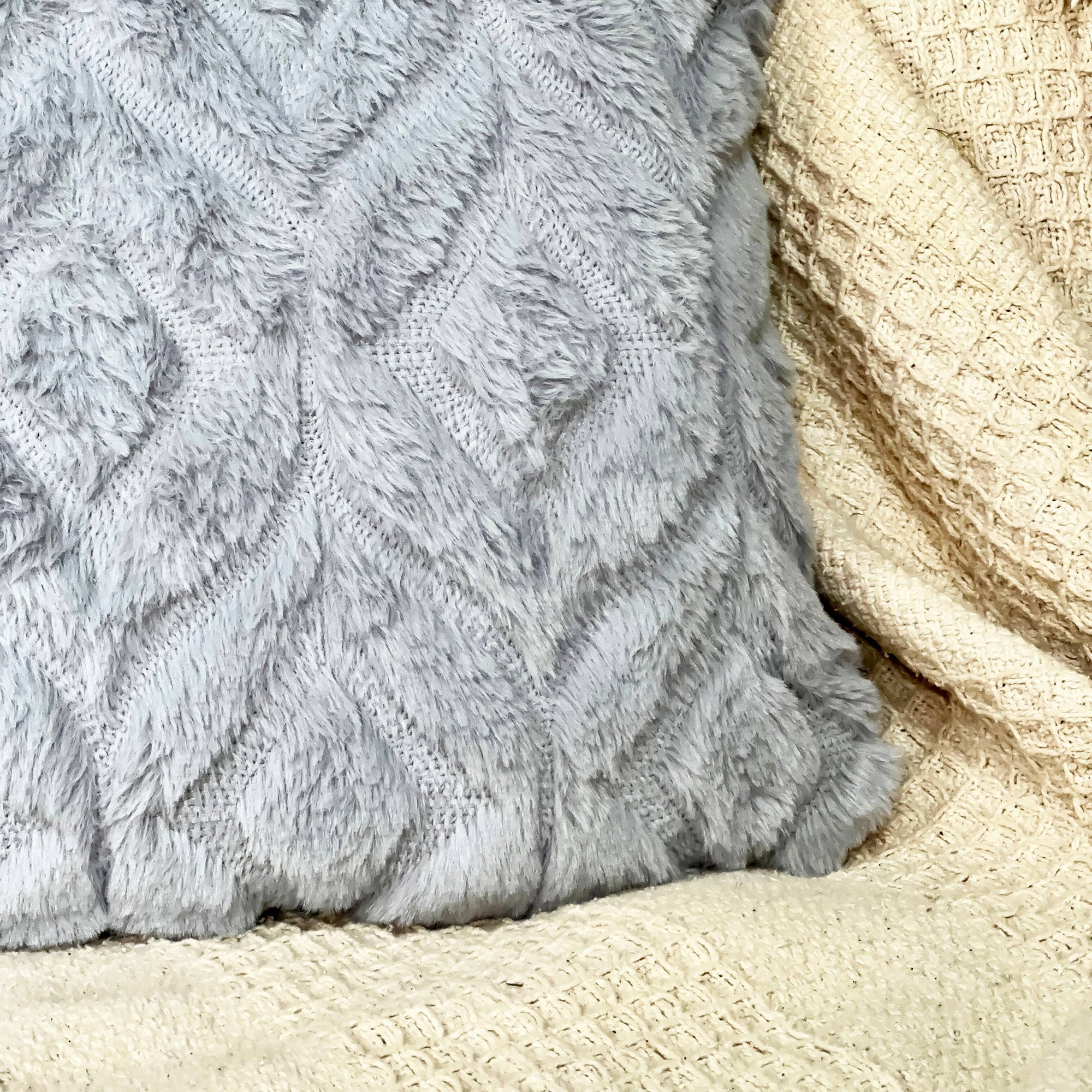 Grey Diamond Plush Cushion 50x30cm