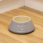Grey Stoneware Non-Tip Dog Bowl