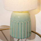 Teal Crackle Glaze Table Lamp