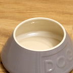 Grey Stoneware Non-Tip Dog Bowl