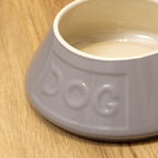 Grey Stoneware Non-Tip Dog Bowl