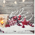 Christmas Berry Candles Canvas Wall Art