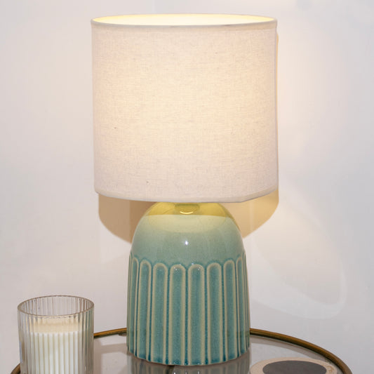 Teal Crackle Glaze Table Lamp