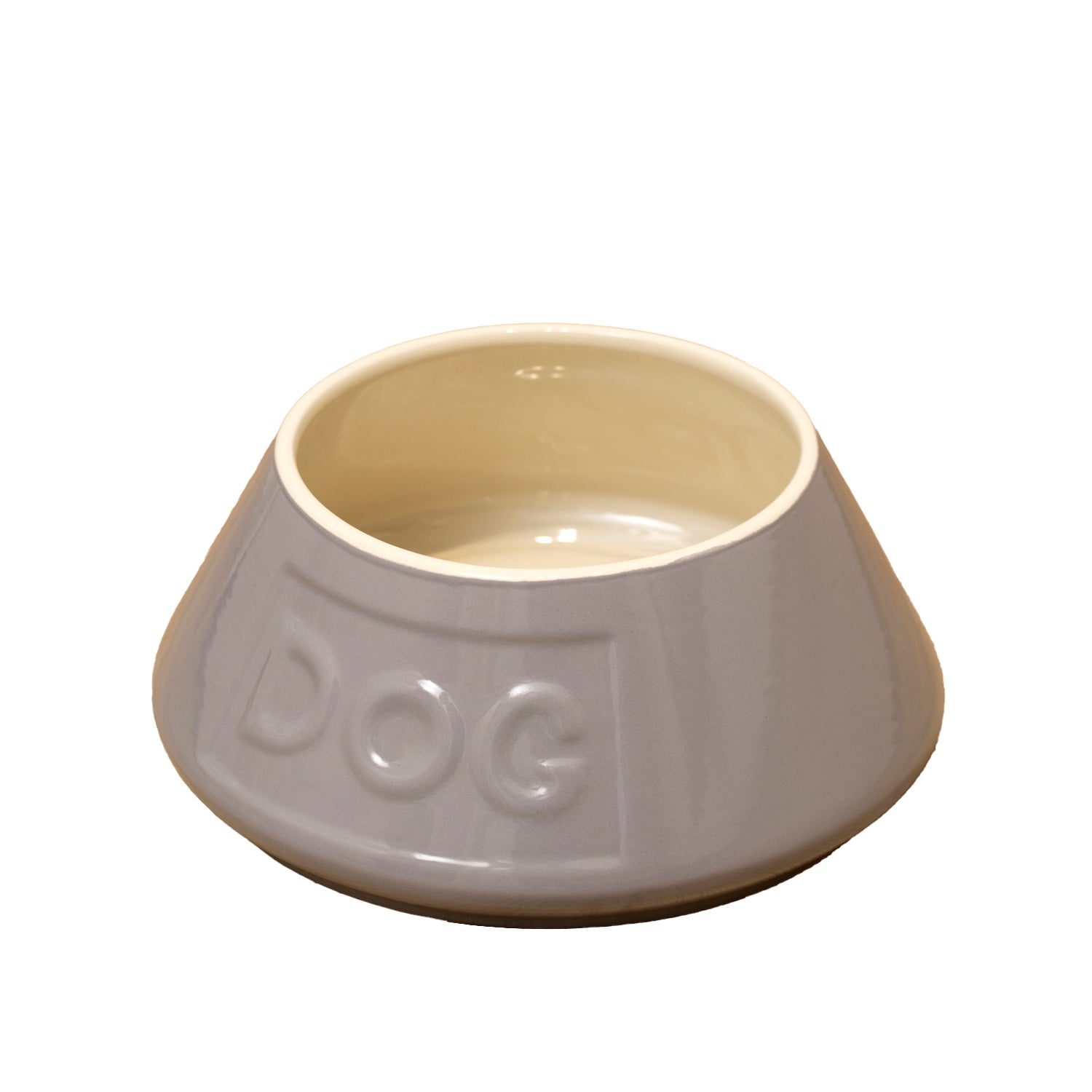 Grey Stoneware Non-Tip Dog Bowl