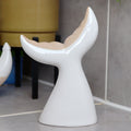 White Ceramic Whale Tail Ornament