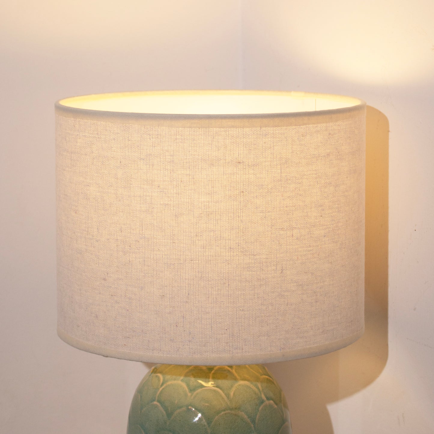 Teal Scale Crackle Glaze Table Lamp