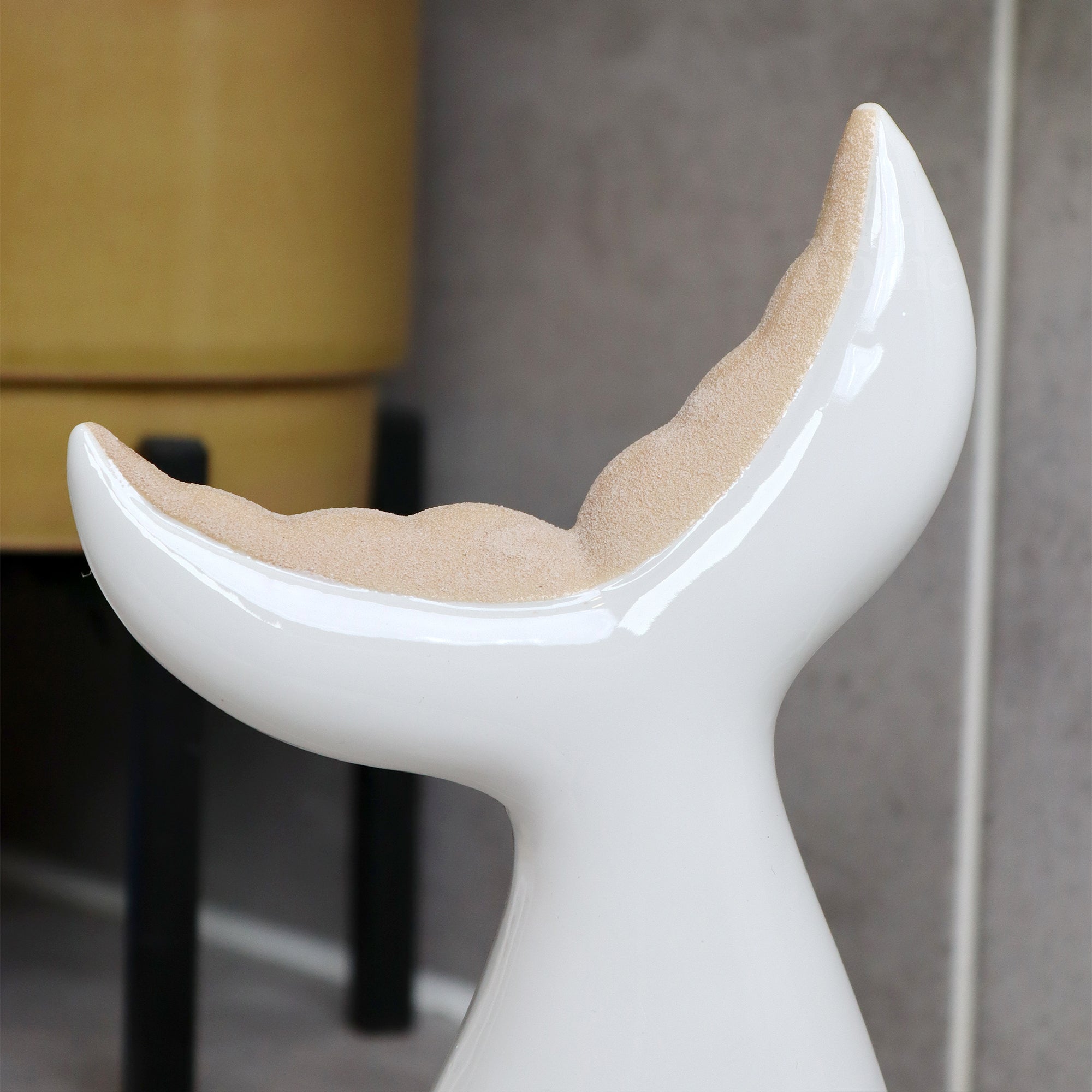 White Ceramic Whale Tail Ornament