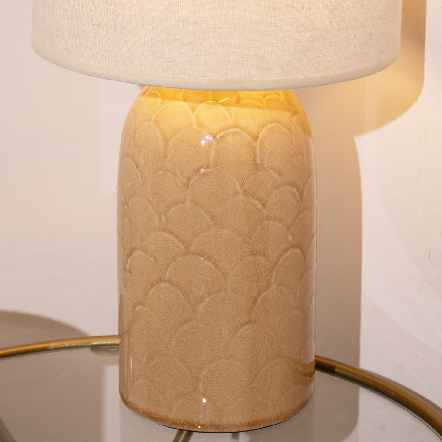 Brown Scale Crackle Glaze Table Lamp