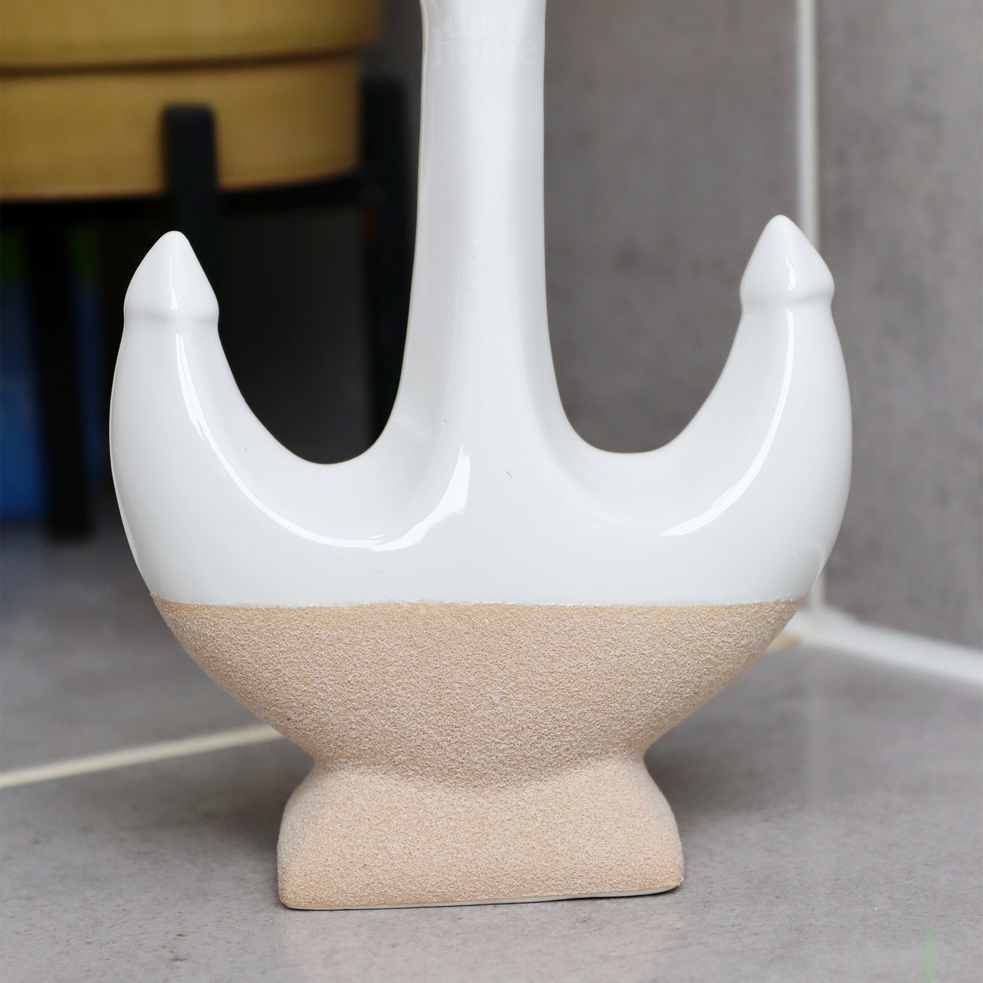 White Ceramic Anchor Ornament