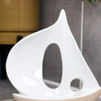 White Ceramic Sail Boat Ornament