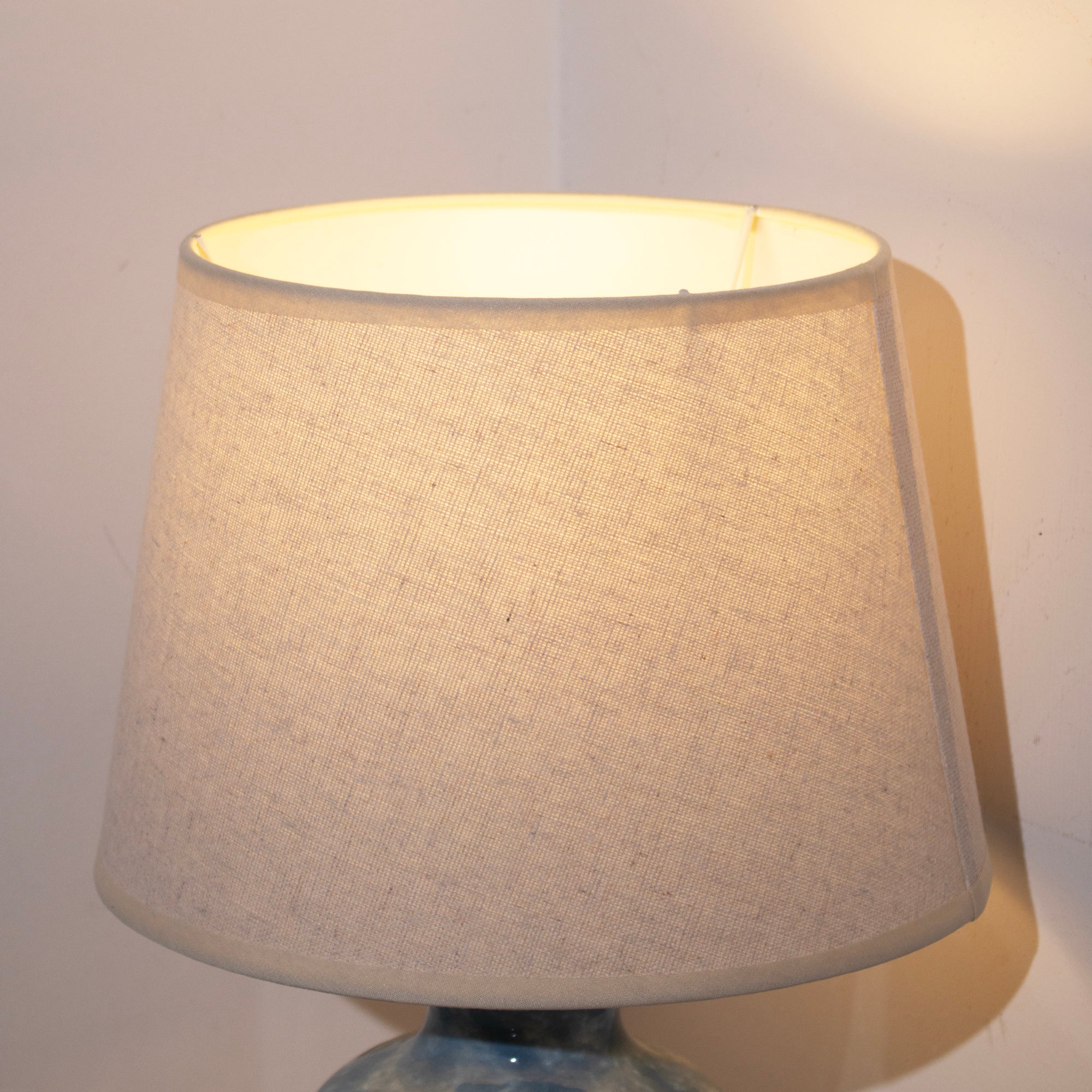 Blue Fluted Urn Ceramic Glaze Table Lamp