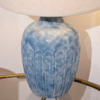 Blue Fluted Urn Ceramic Glaze Table Lamp