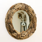 Round Teak Root Wall Mirror
