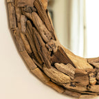 Round Teak Root Wall Mirror