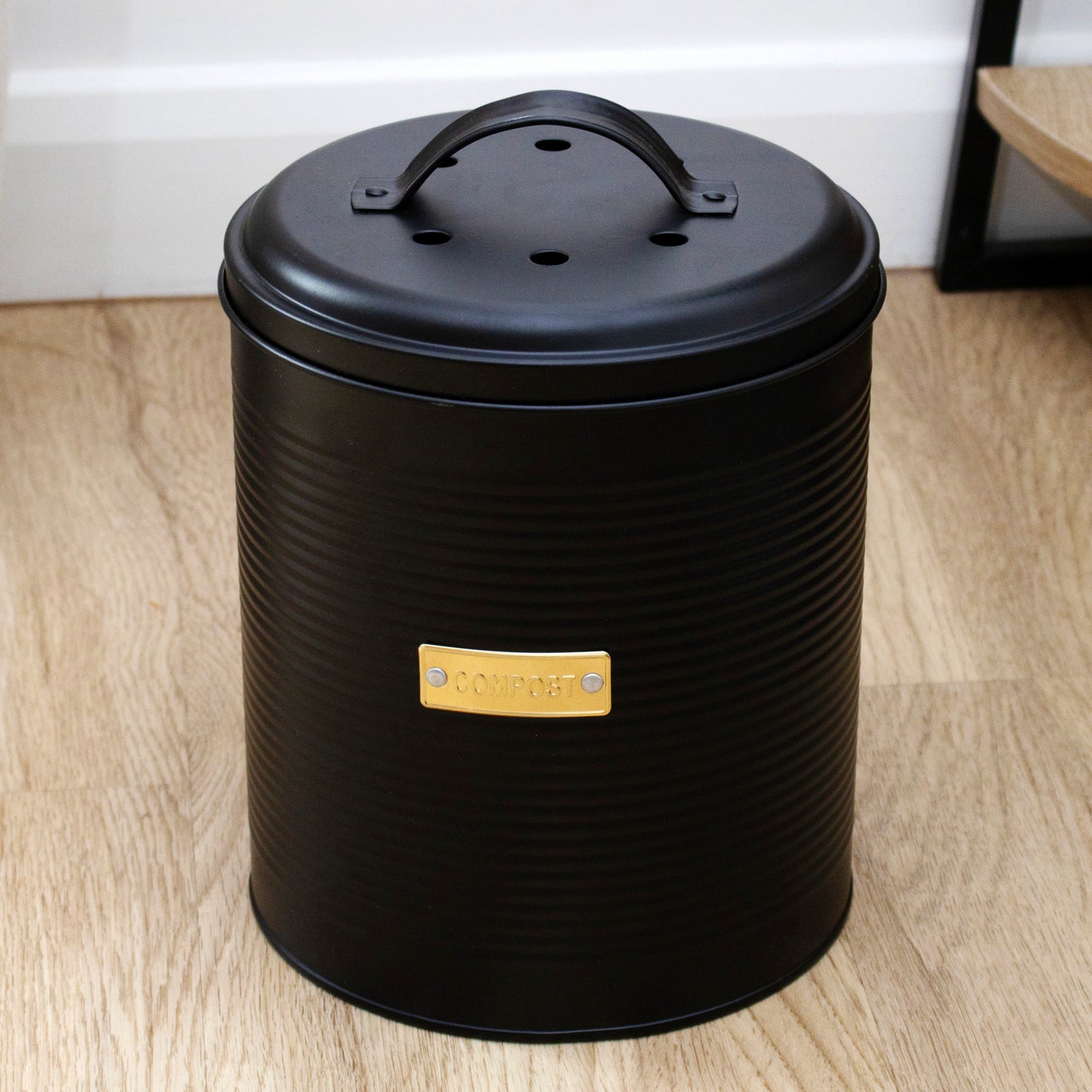 Black Ribbed Compost Bin