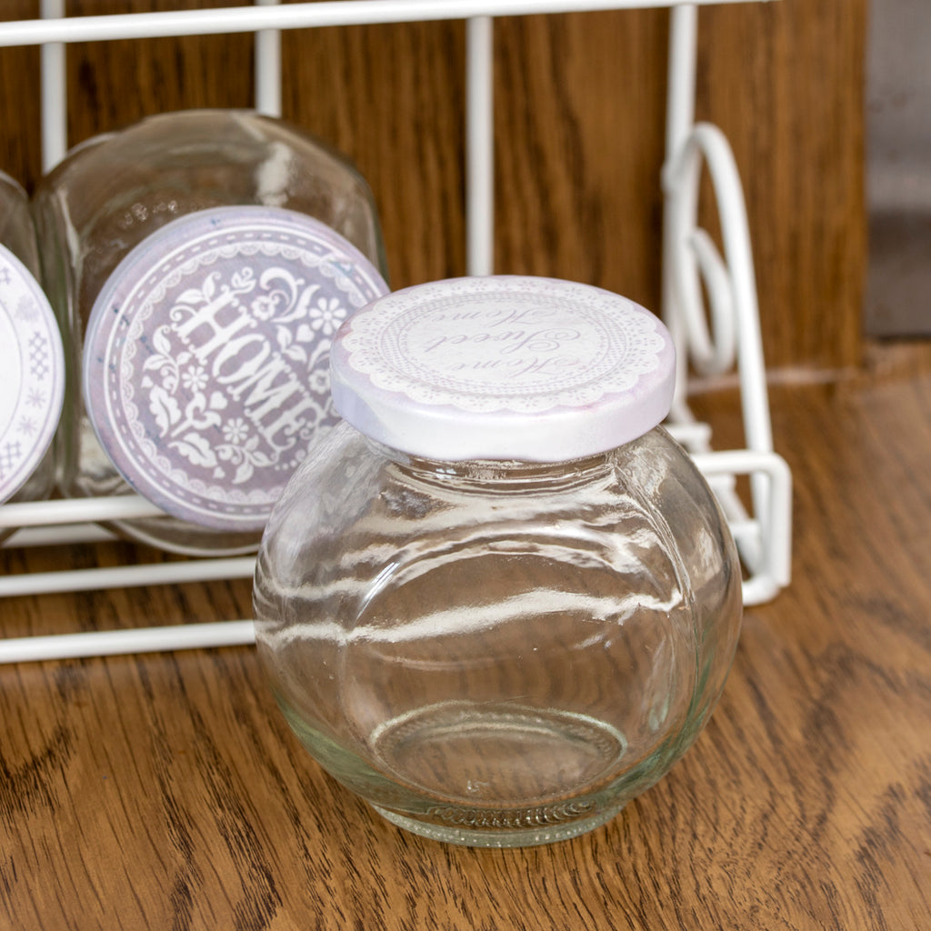 White Heart Lattice 6 Jar Spice Rack