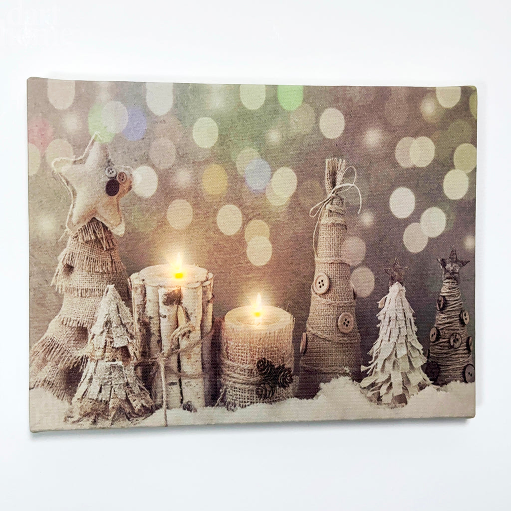 Serene Christmas Candles Canvas Wall Art