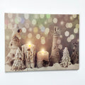 Serene Christmas Candles Canvas Wall Art