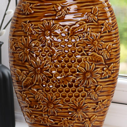 Large Ceramic Golden Bees Vase