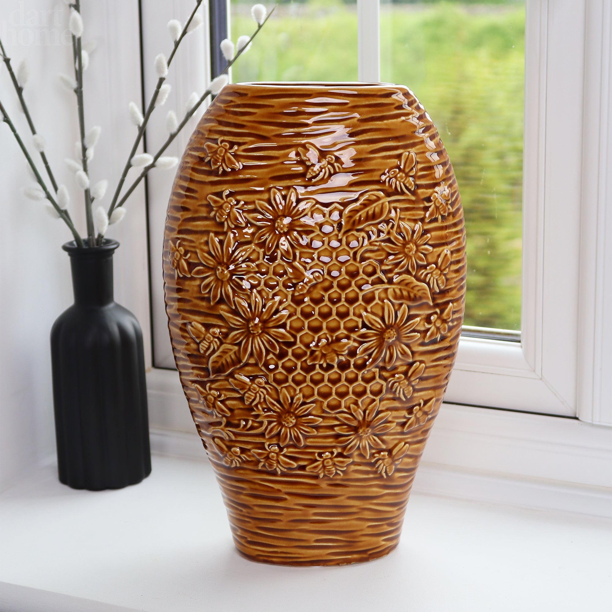 Goldene Bienenvase aus Keramik