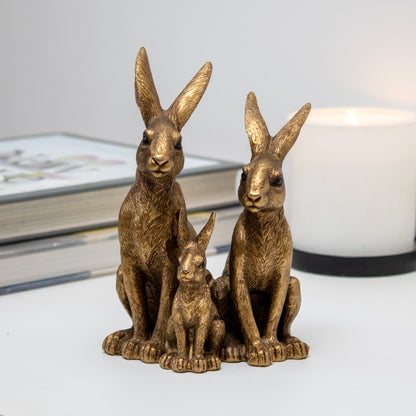 Bronze Hare Family Ornament