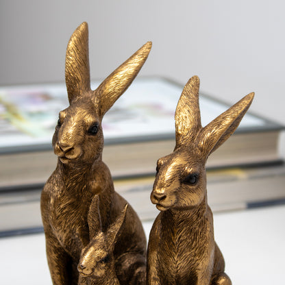 Bronze Hare Family Ornament