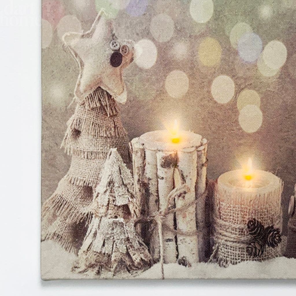 Serene Christmas Candles Canvas Wall Art