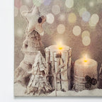 Serene Christmas Candles Canvas Wall Art
