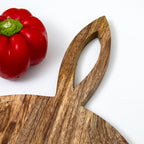 Round Carved Chopping Boards Brown Mango Wood
