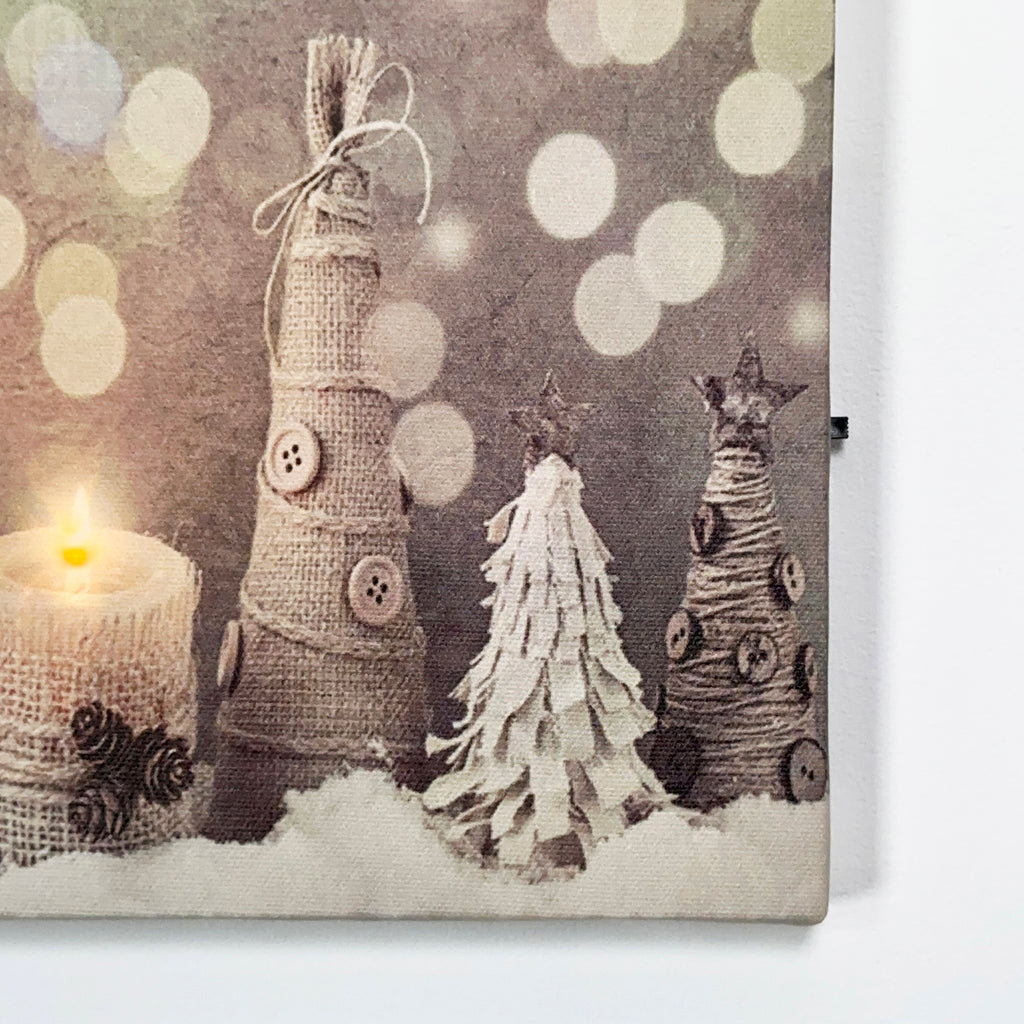 Serene Christmas Candles Canvas Wall Art