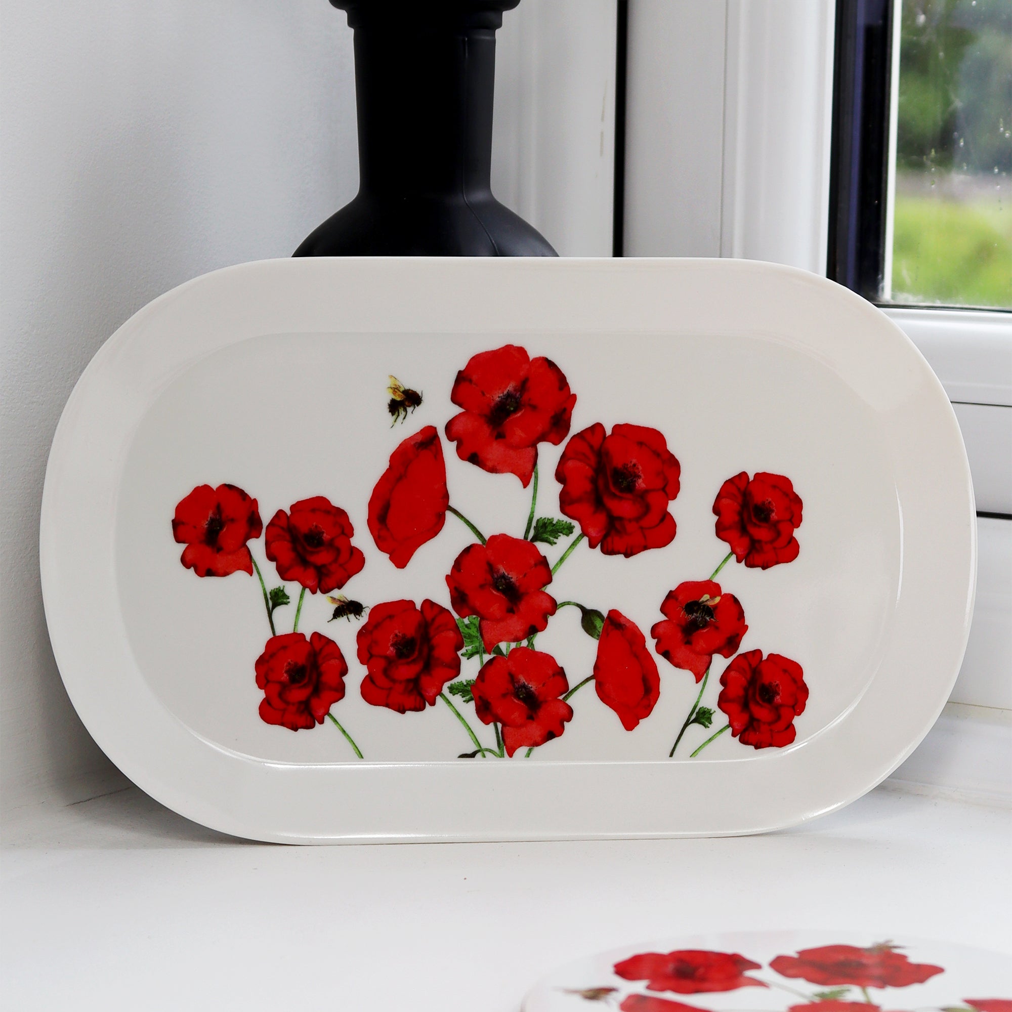 Red Poppy Mug Coaster And Tray Set