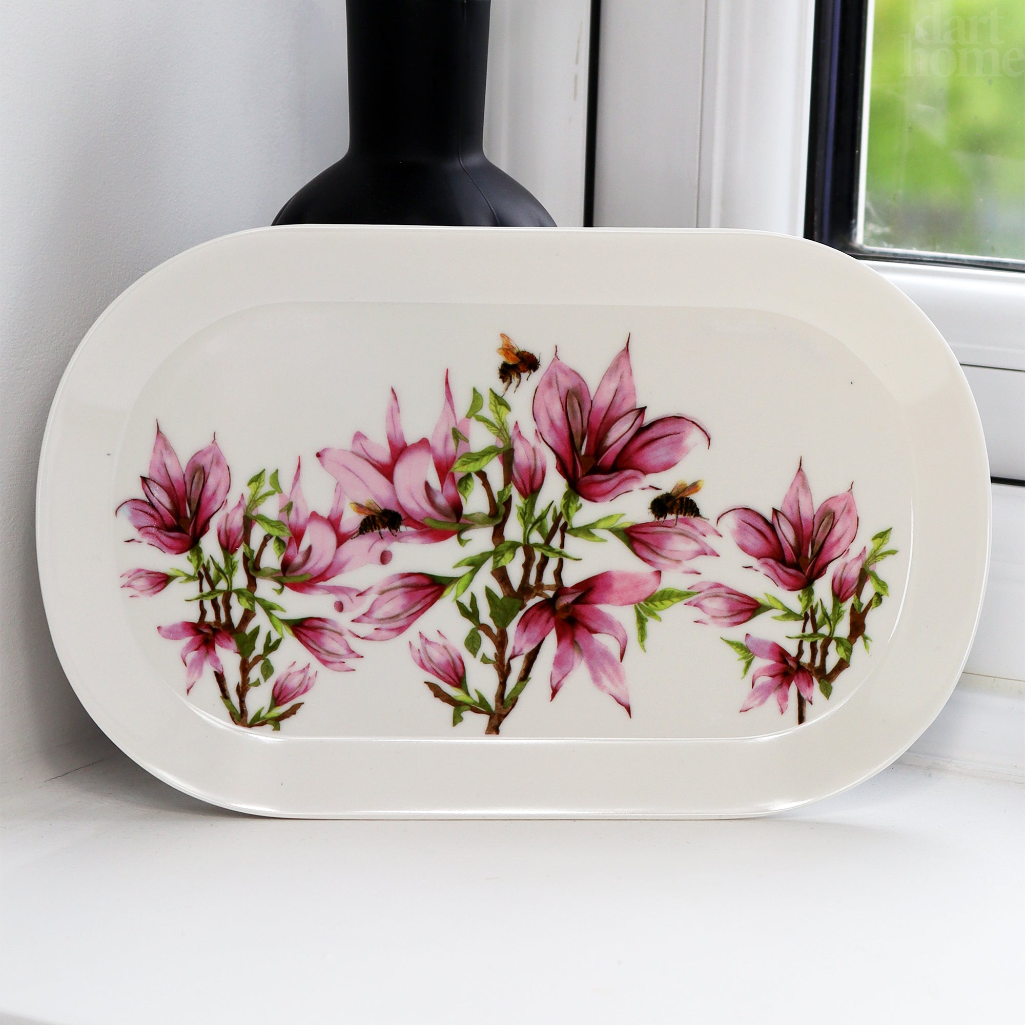 Pink Magnolia Mug Coaster And Tray Set