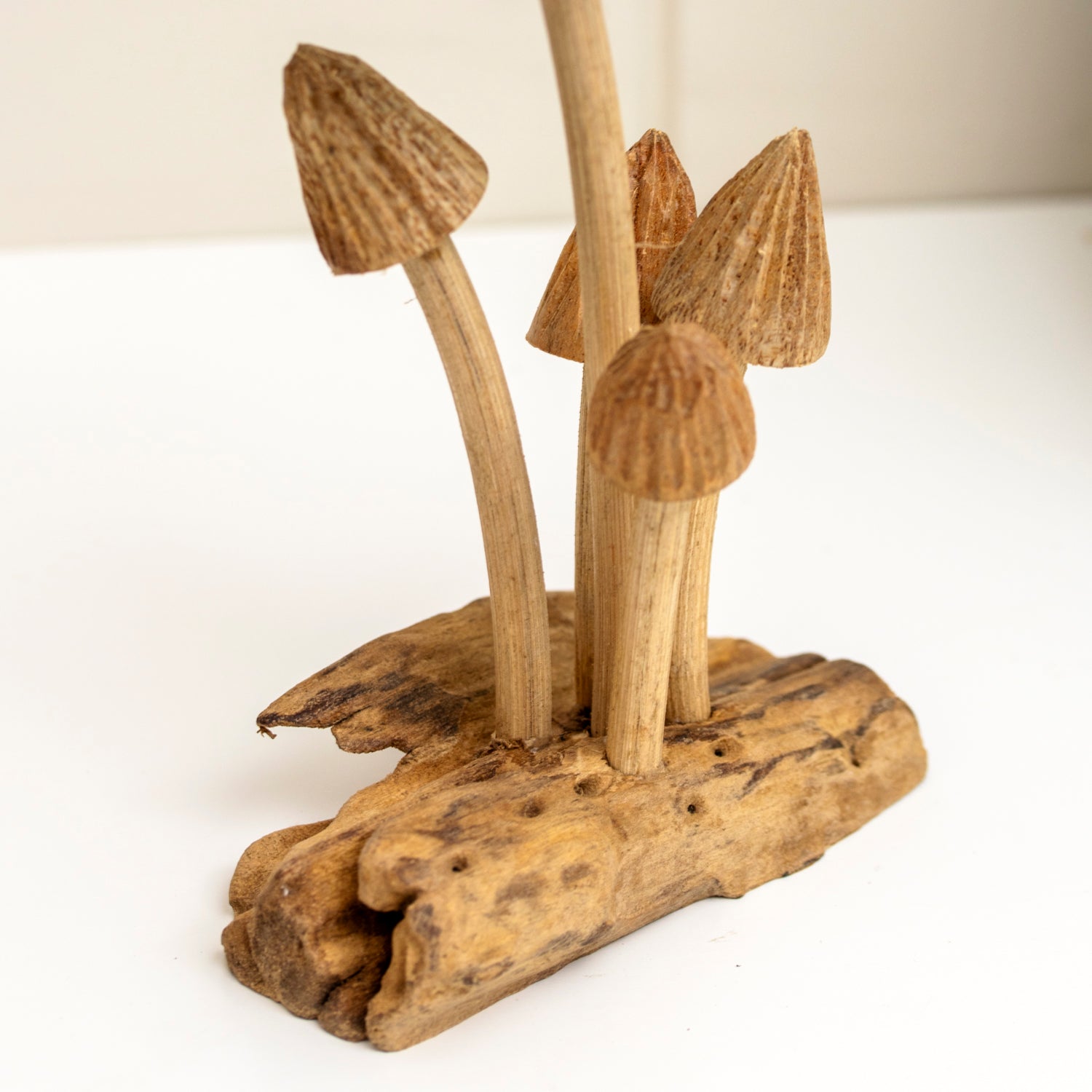 Dragonfly On 5 Teak Root Mushrooms Sculpture
