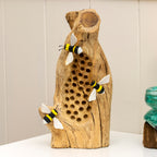 Teak Root Bumblebee Honeycomb Sculpture