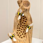 Teak Root Bumblebee Honeycomb Sculpture