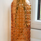 Orange Patterned Glass Bottle Vase