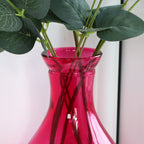 Pink Patterned Glass Bottle Vase