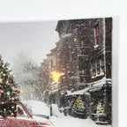 LED Car And Christmas Tree Canvas Wall Art