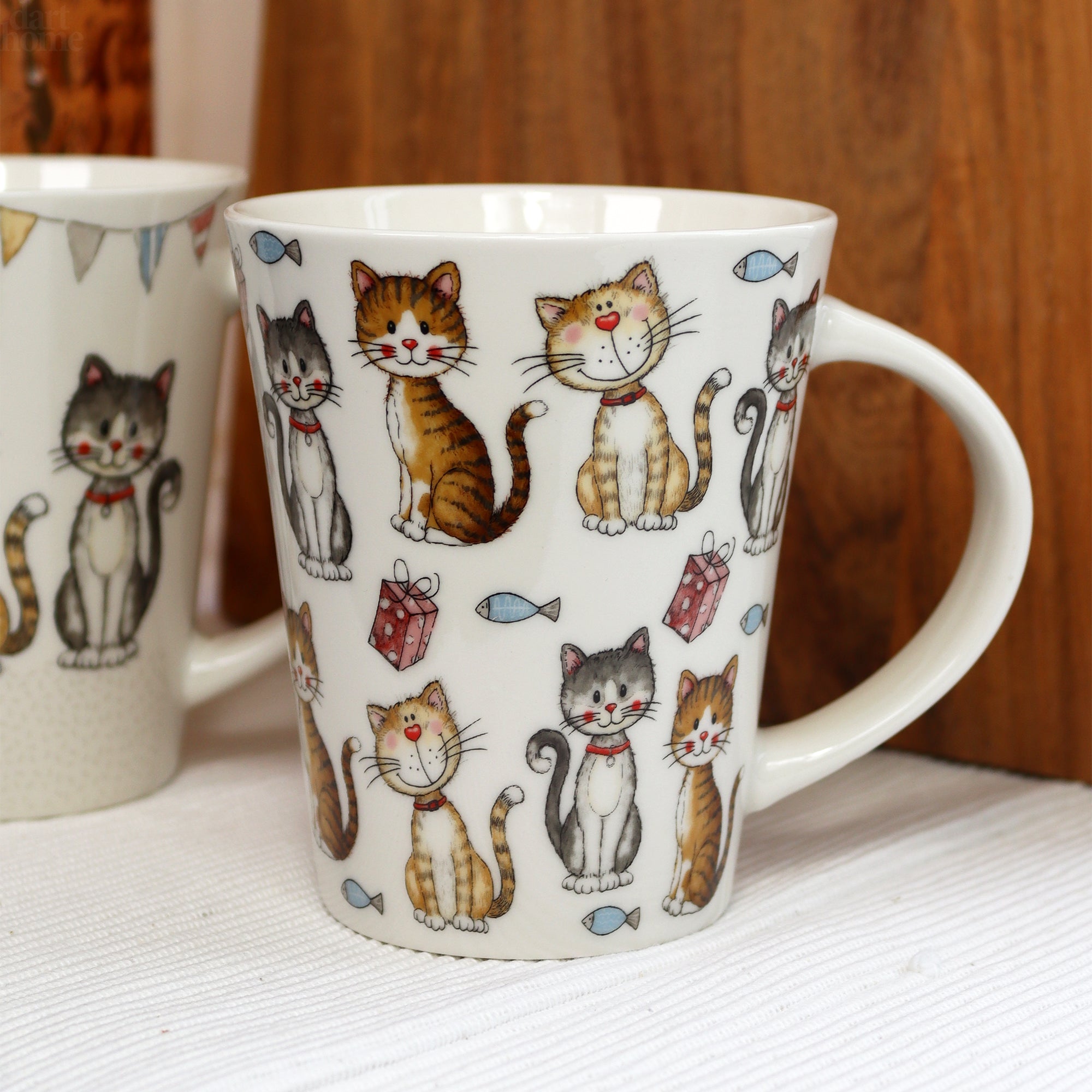 Set Of 2 Fine China Kitten Crew Mugs